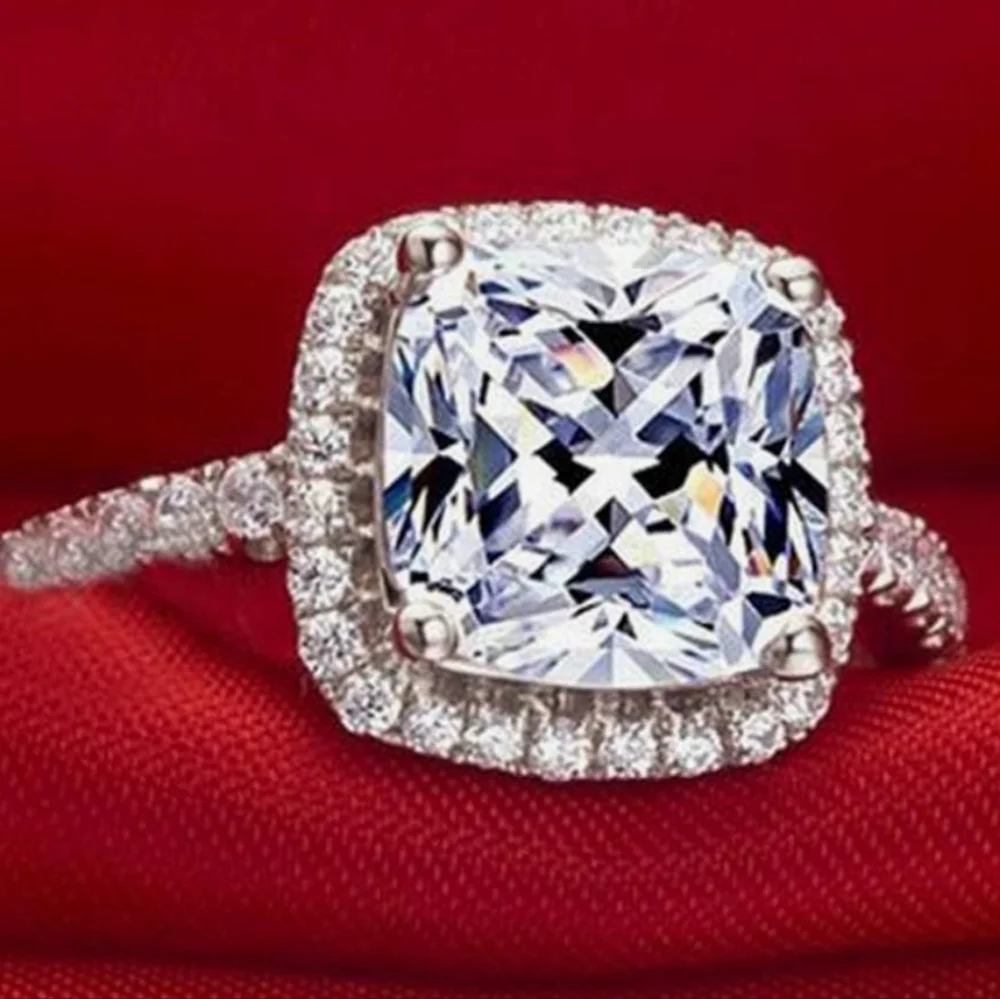 4 Carat Platinum & AAAAA CZ Engagement Ring NWT - Picture 3 of 4